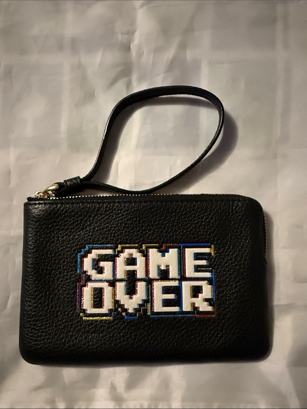 Coach F73399 Pac Man Game Over - Black Leather Wristlet
